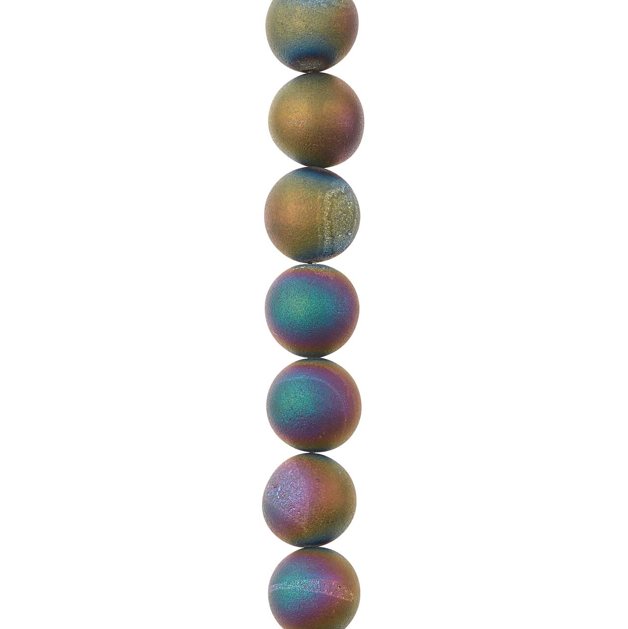 12 Pack: Multicolored Druzy Agate Stone Beads, 10mm by Bead Landing™